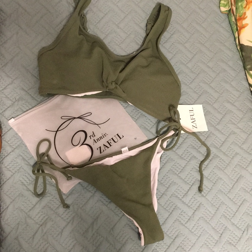 Army green Zaful brand two piece bikini